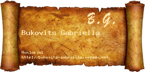 Bukovits Gabriella névjegykártya